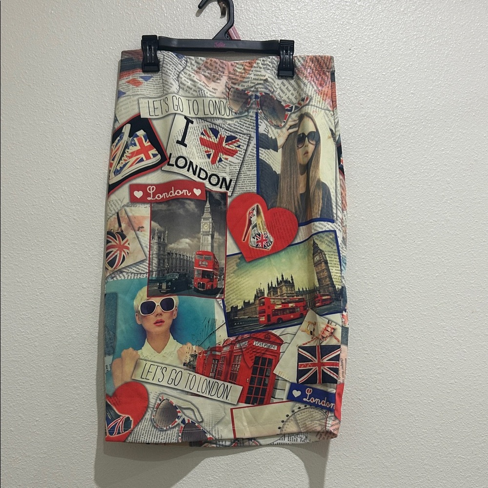 Blush London Collage Pencil Skirt